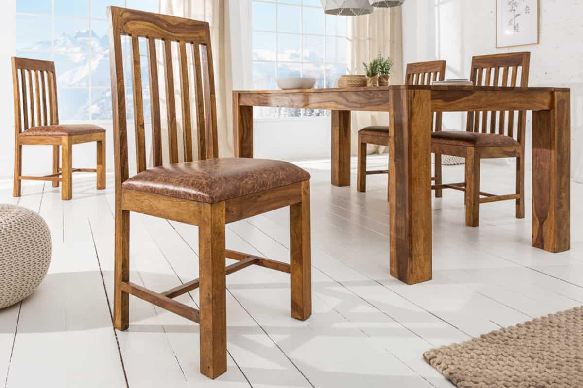 STUHL MAKASSAR Sheesham Braun 100 cm - Braun, Holz (46/100/50cm) - riess-ambiente