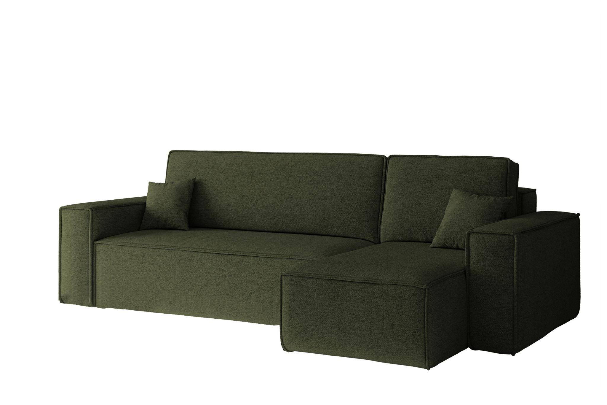 ECKSOFA, Best L-Form, Stoff Neve, Grün, Rechts - Grün, Holz (244/142cm) - Kaiser Möbel