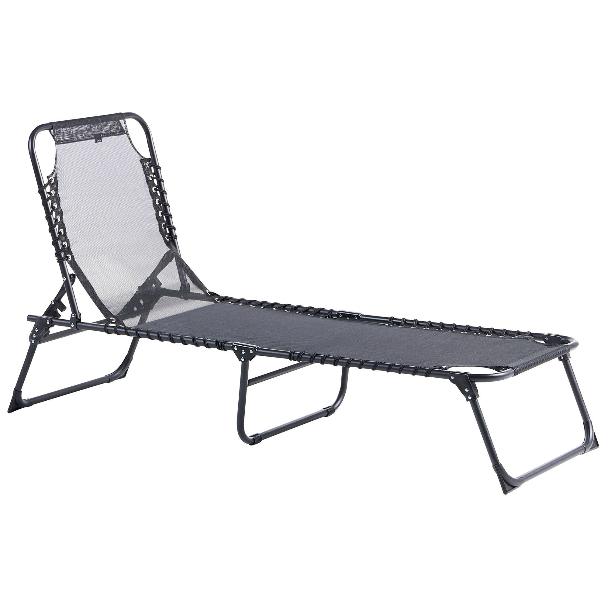 SONNENLIEGE Schwarz Ambato - Schwarz, Metall (58/30/188cm)