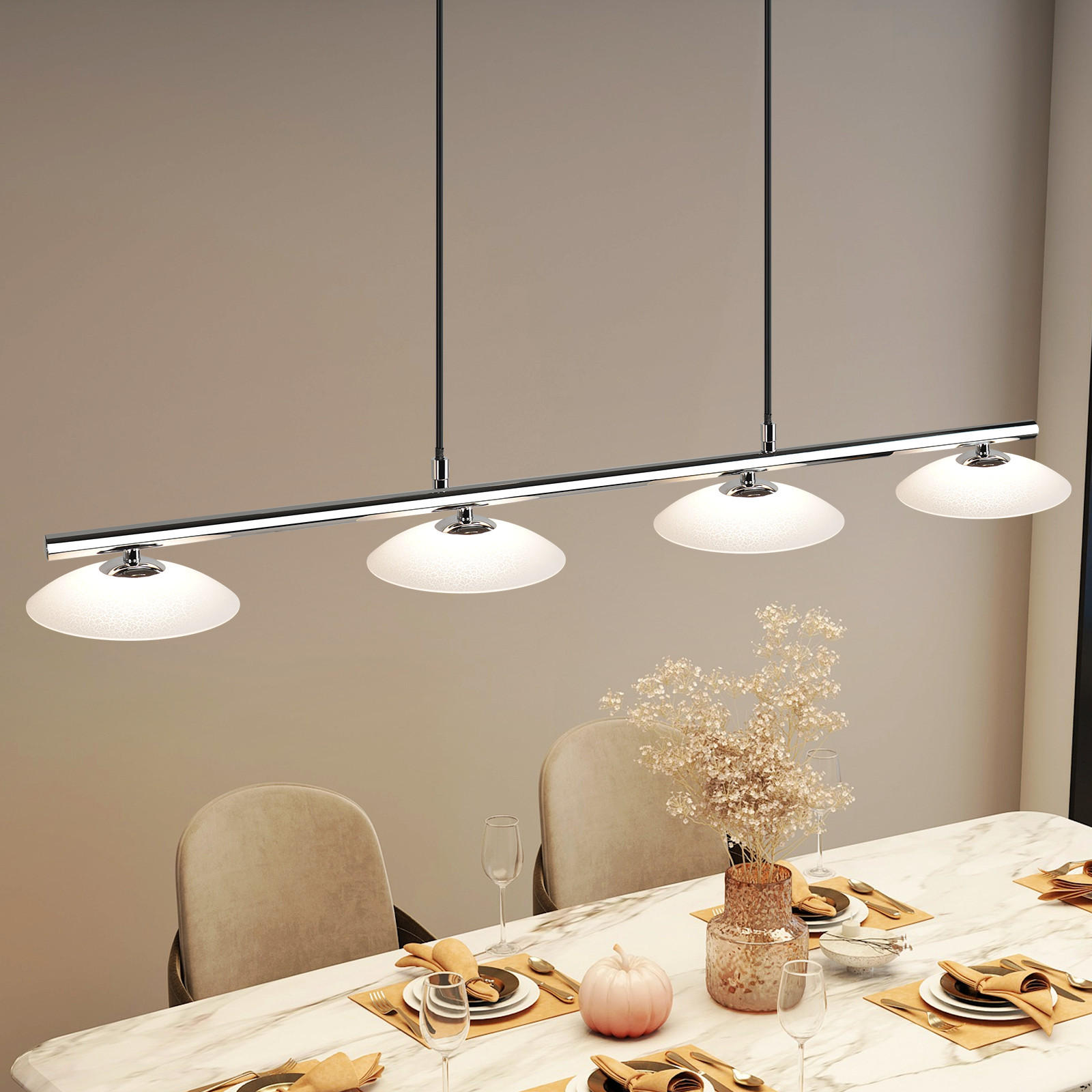 HÄNGELEUCHTE Zorvq 35/133/64 cm - Alufarben, Metall (64/35/133cm) - ZMH