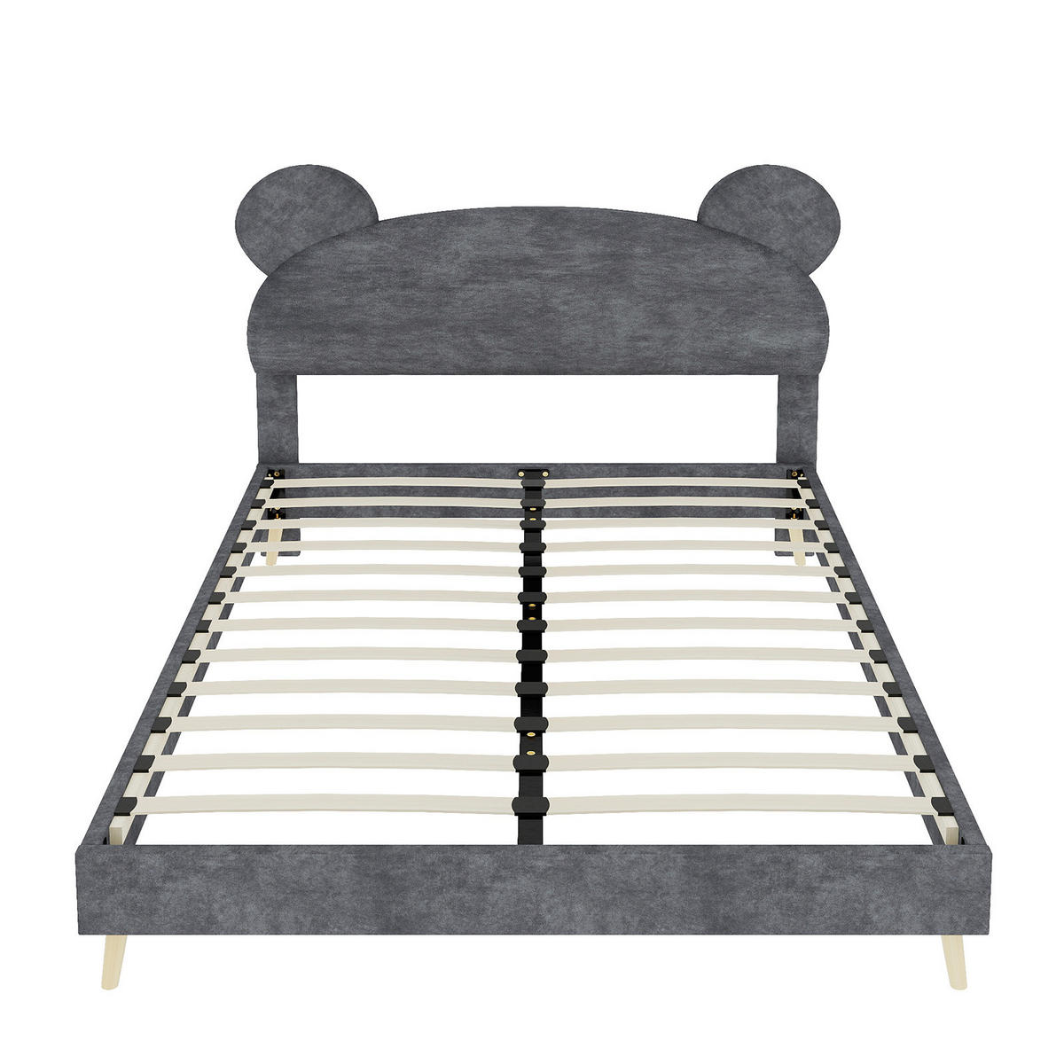 KINDERBETT 140/200 cm DE-32976 mit Matratze Grau - Grau, Metall (140/200cm) - ComfortXL