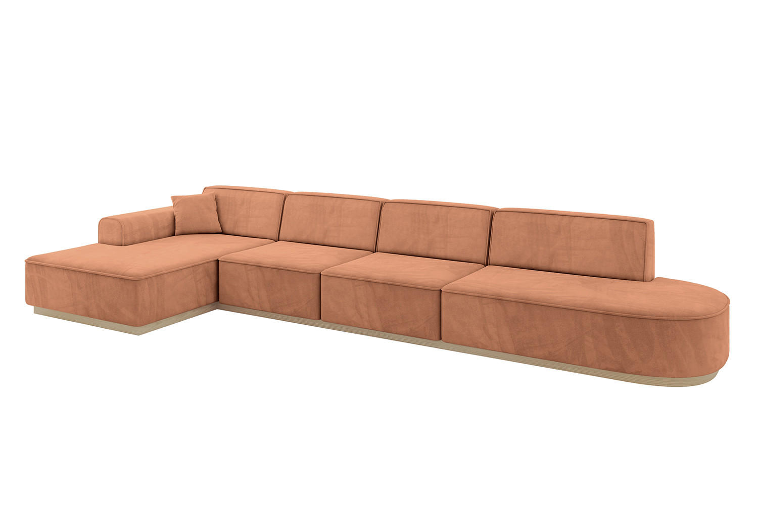 ECKSOFA Ottomane Links IREA-L3 - 413x171x83 cm Koralle - Koralle, Holzwerkstoff/Textil (413/171cm) - ALTDECOR