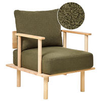 SESSEL Dunkelgrün Asker - Dunkelgrün/Braun, Textil (70/87/74cm) - Beliani