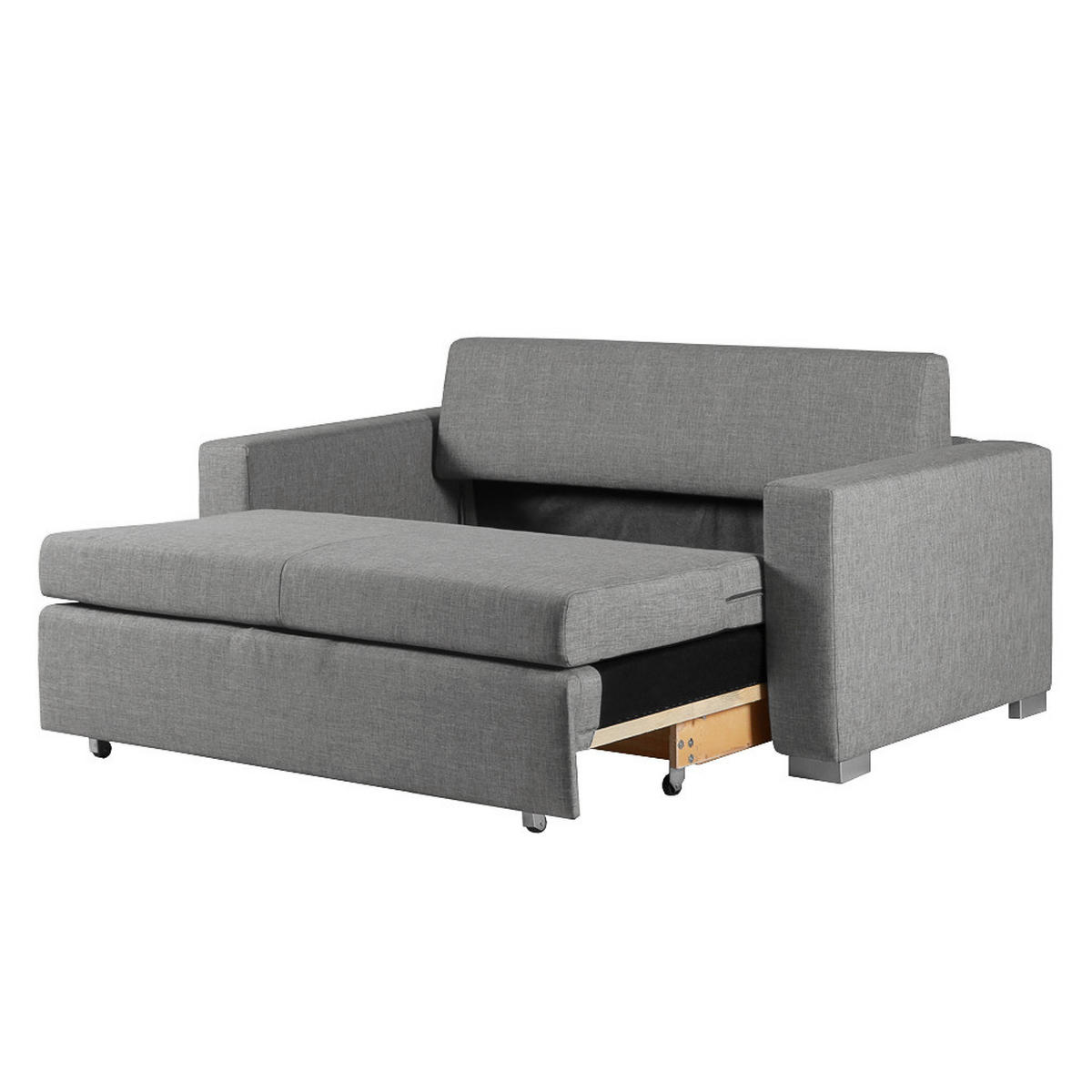 SCHLAFSOFA - Silberfarben/Grau, Textil (173/90/90cm) - home24
