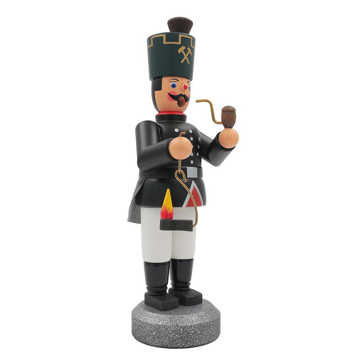 RÄUCHERMANN Bergmann mit Grubenlampe 22 cm - Schwarz, Holz (10/22/10cm)