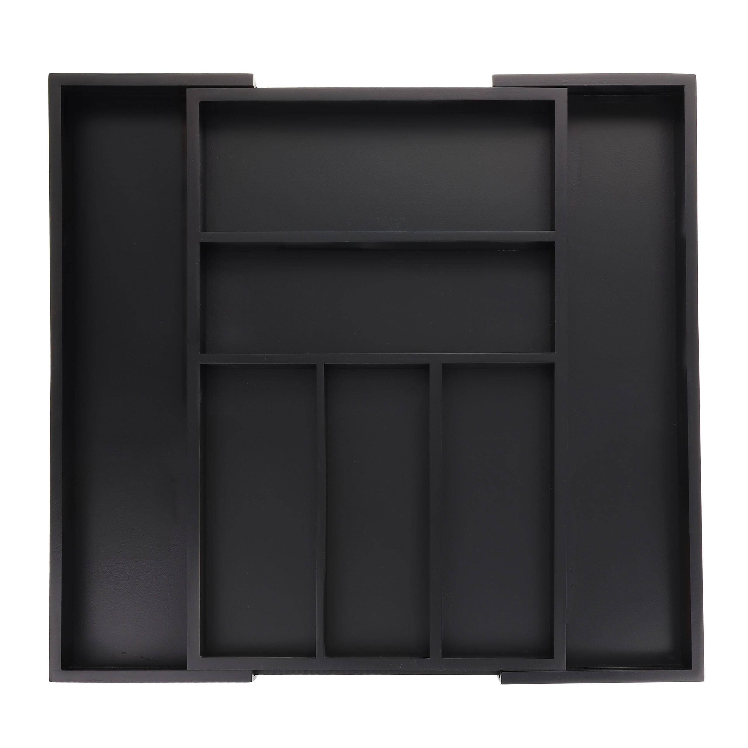 BESTECKKASTEN - Schwarz, Holz/Holzwerkstoff (30.5/5/46cm) - Relaxdays