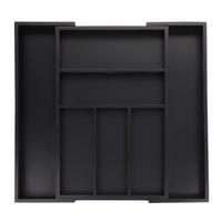 BESTECKKASTEN - Schwarz, Holz/Holzwerkstoff (30.5/5/46cm) - Relaxdays