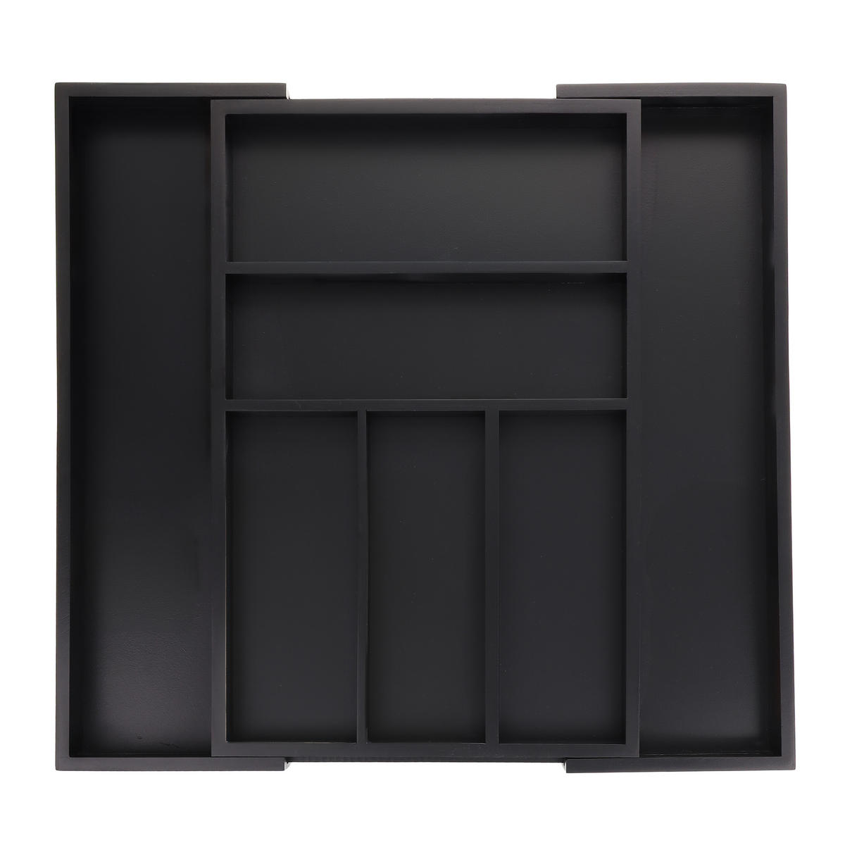 BESTECKKASTEN - Schwarz, Holz/Holzwerkstoff (30.5/5/46cm) - Relaxdays