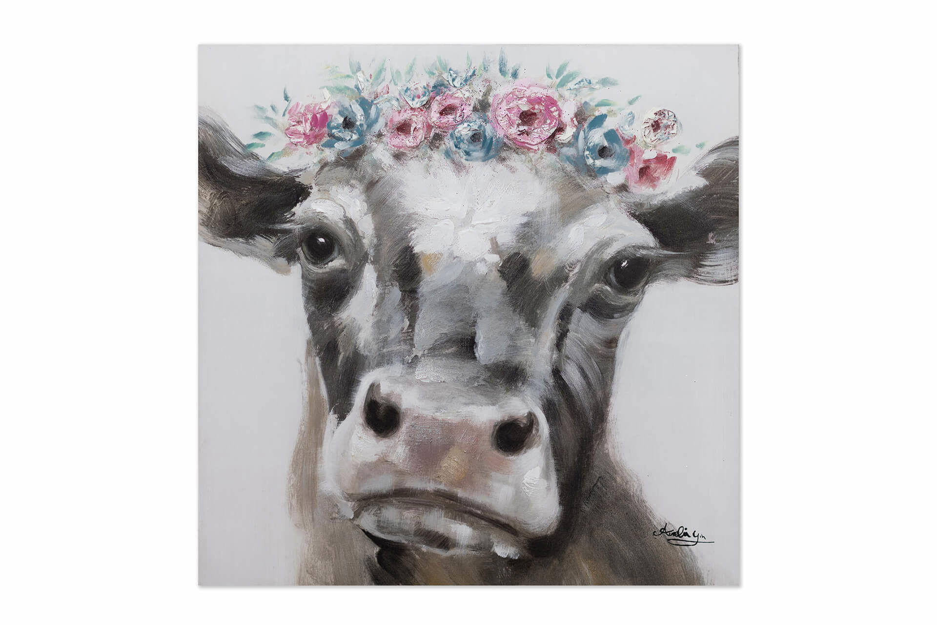 ÖLGEMÄLDE 80/80 cm - Braun, Holz/Textil (1.4/80cm) - KUNSTLOFT