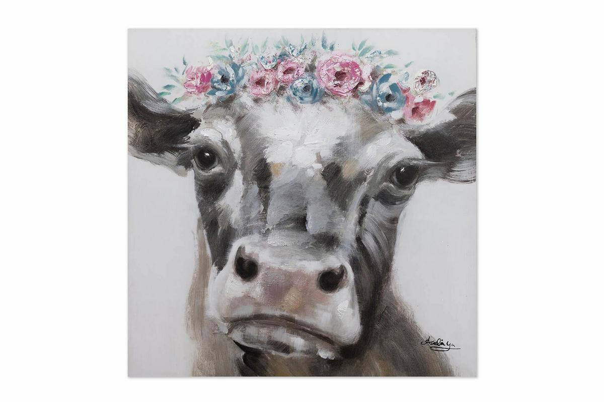 ÖLGEMÄLDE 80/80 cm - Braun, Holz/Textil (1.4/80cm) - KUNSTLOFT