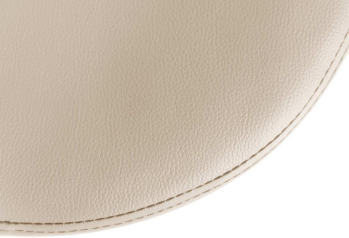 BARHOCKER Pontius Kunstleder chrom creme - Chromfarben/Naturfarben, Kunststoff/Metall (38.5/81/38.5cm) - TPFLiving