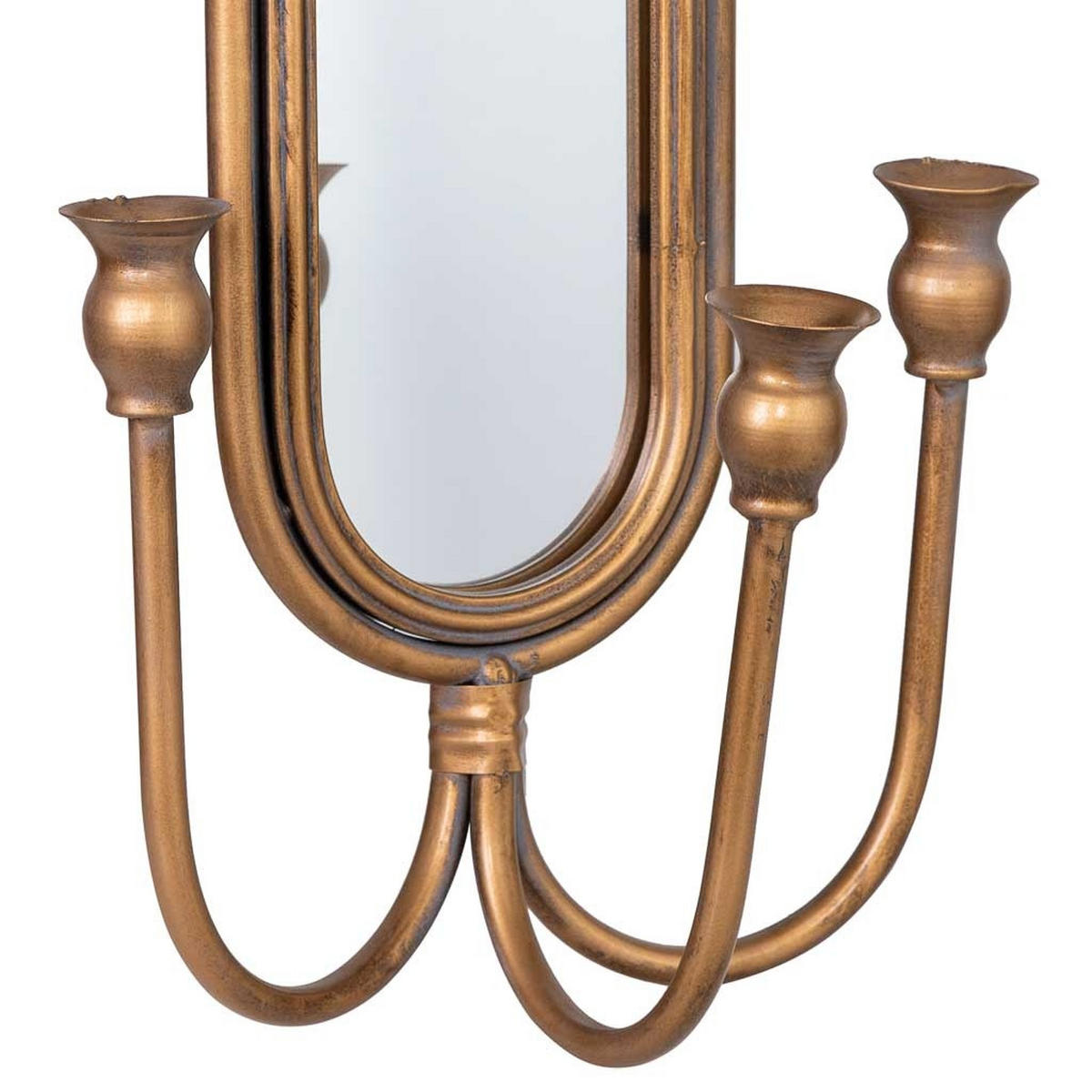 KERZENHALTER aus Metall, golden, 26x13x62cm - Goldfarben, Metall (62cm) - Wanderlust