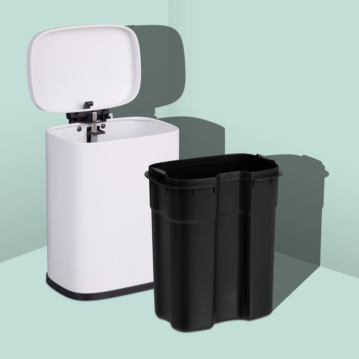 KOSMETIKEIMER - Weiß, Kunststoff/Metall (18/25/15cm) - Relaxdays