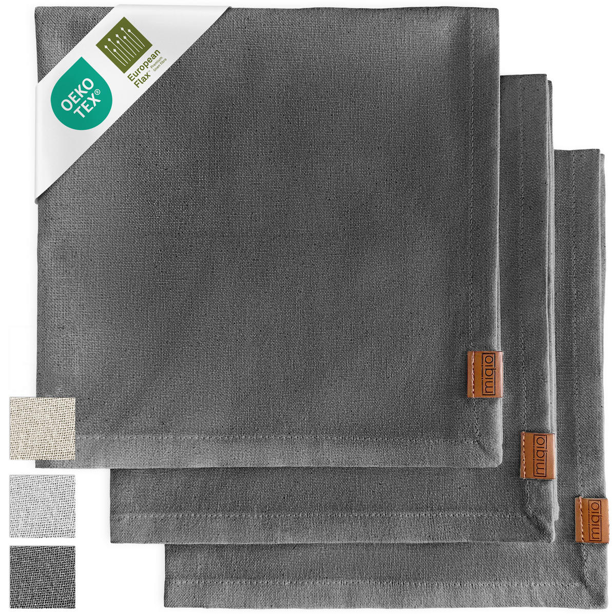 GESCHIRRTÜCHER aus Halbleinen - Hellgrau, Textil (45/70cm) - Miqio Design