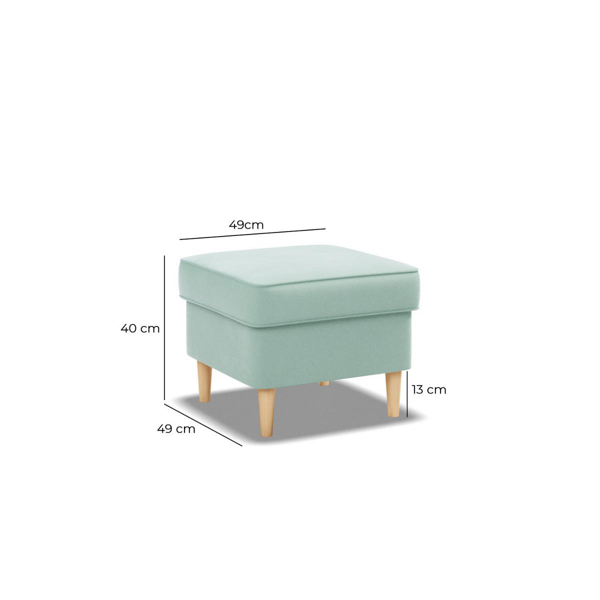 FUSSHOCKER FÜR SESSEL VELO, Türkis - Türkis, Textil (49/40/49cm)