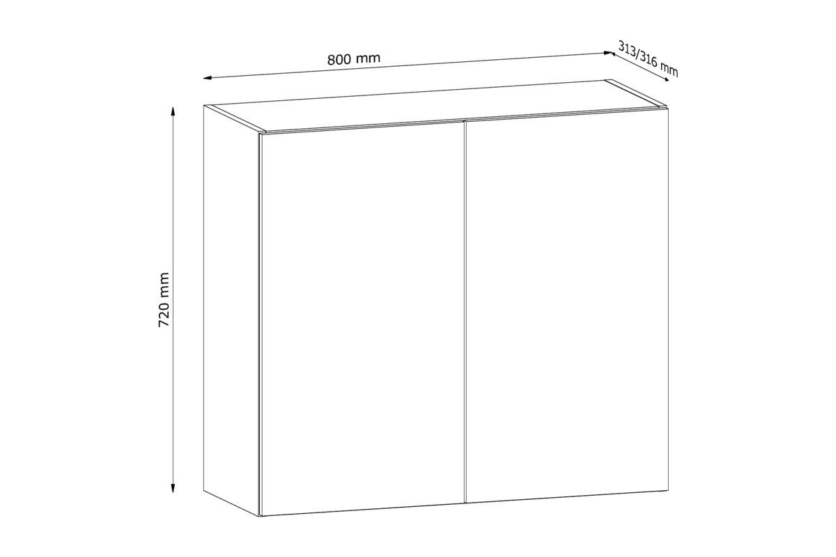 HÄNGESCHRANK 80 cm – Nexa G80 – Grau - Grau, Holzwerkstoff (80/72/32cm) - ROYAL24_MARKT