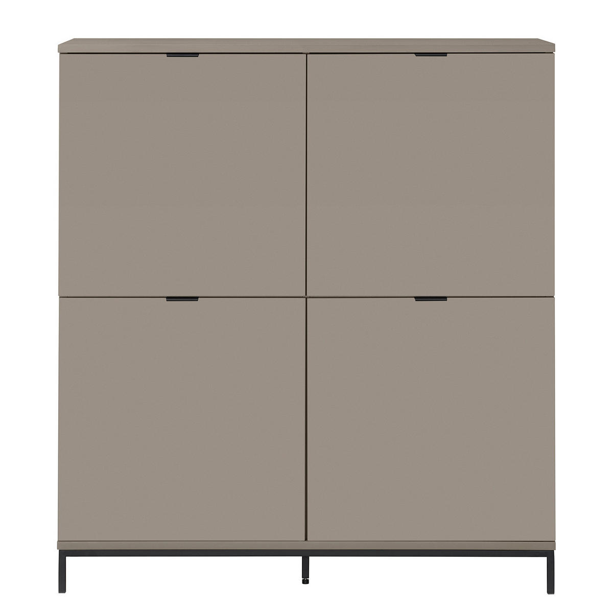 HIGHBOARD - Eisen / MDF - Taupe, Holzwerkstoff/Metall (110/124/40cm) - home24