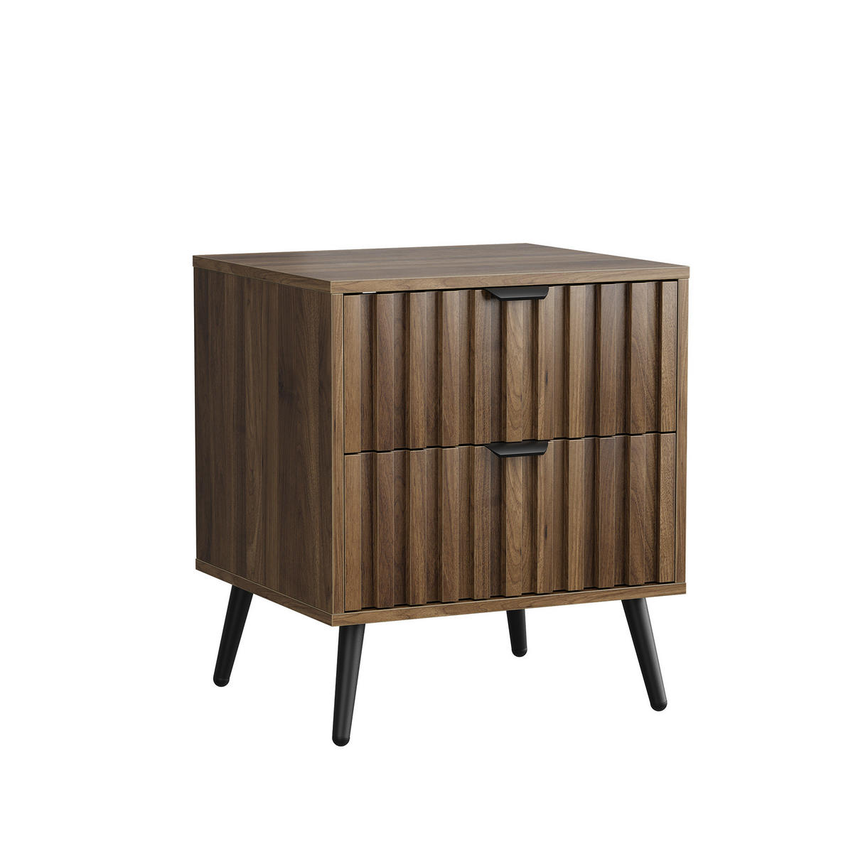 NACHTTISCH 45/53/40 cm Walnuss aus MDF mit 2 Schubladen - Braun, Holzwerkstoff (45/53/40cm) - OKMYHOME