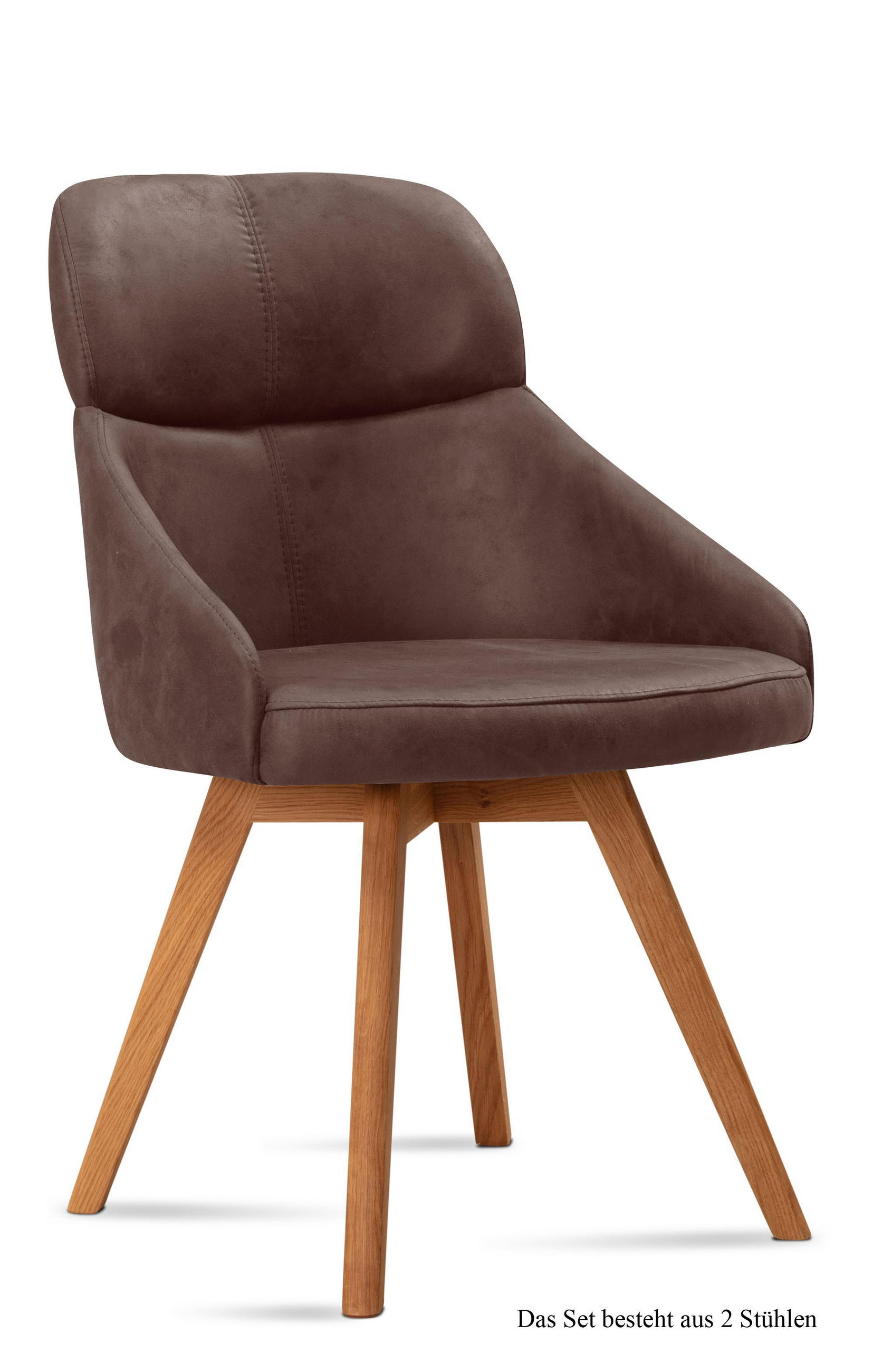 ESSZIMMERSTUHL (2er-Set) Donna 52x82x63 Eiche geölt/Braun - Eichefarben/Braun, Kunststoff (63/82/52cm) - 58aufmkessel