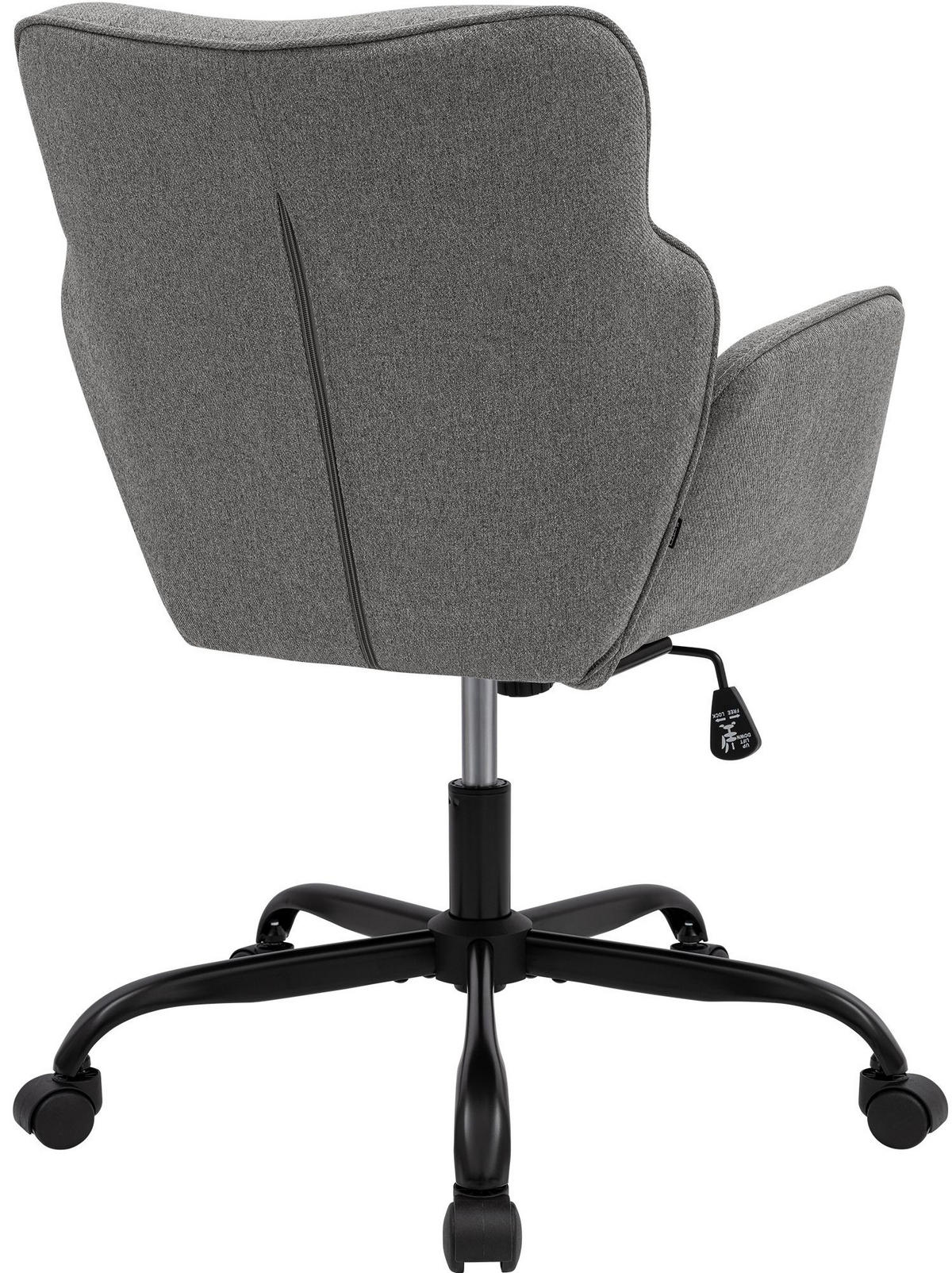 DREHSTUHL Stoff Grau - Schwarz/Grau, Textil (62/86/68cm) - CLP