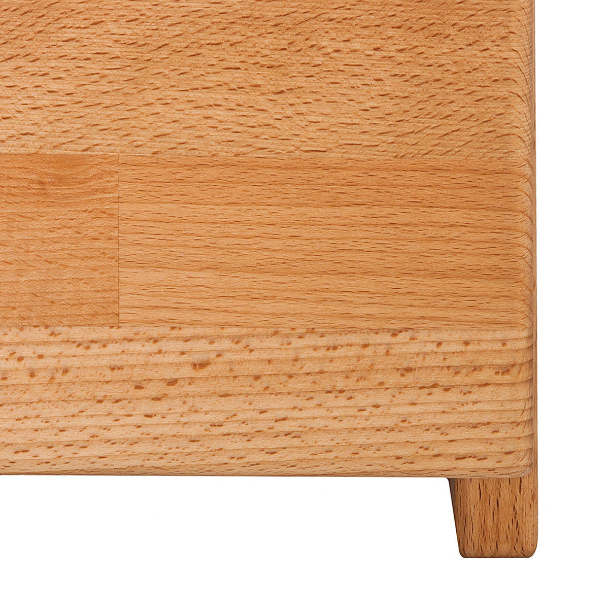 NACHTKOMMODE - Kernbuche massiv - geölt - Naturfarben, Holz (40/37/33cm) - home24