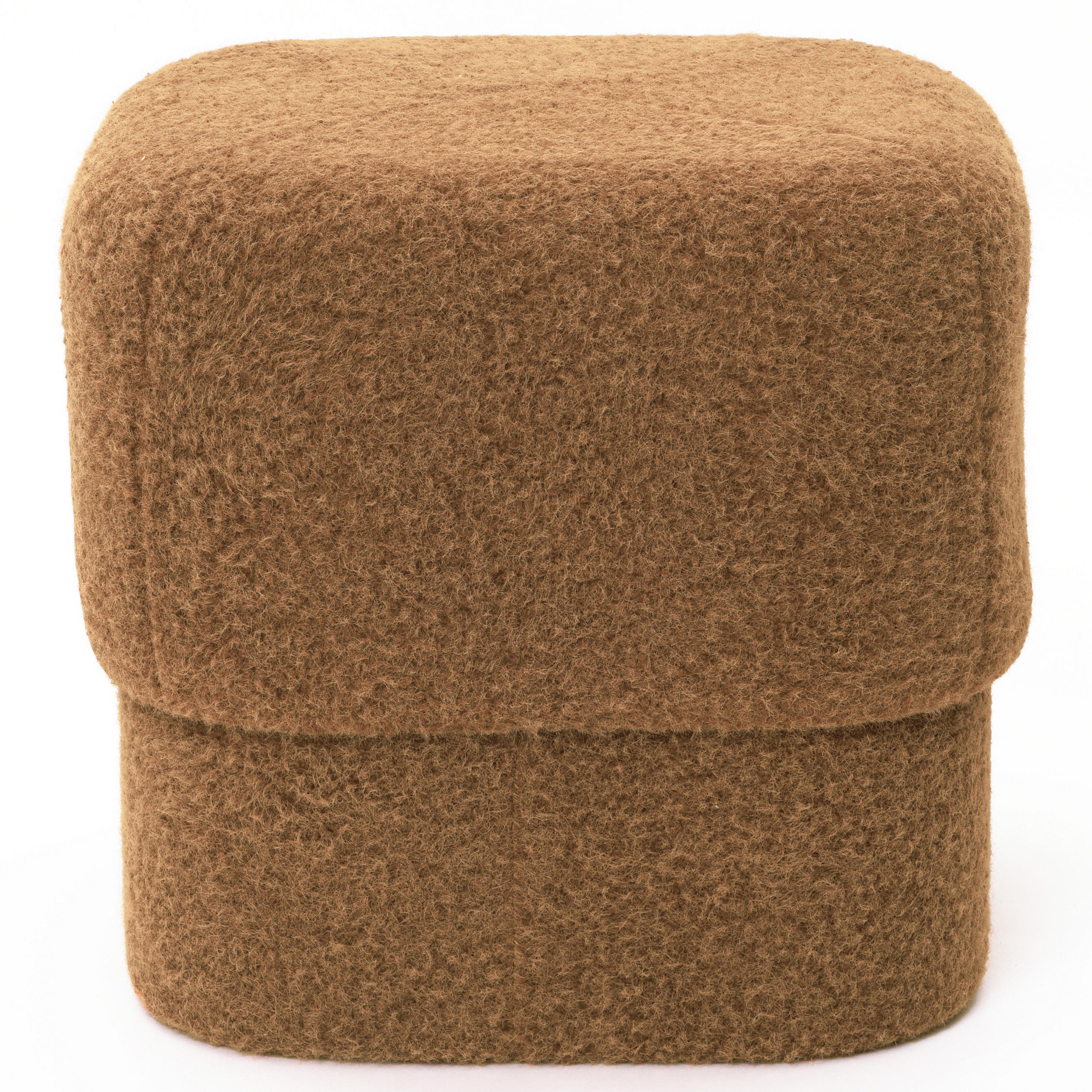 HOCKER Teddy-Stoff Braun 41 x 41 x 39 cm - Braun, Holzwerkstoff (42/40/42cm) - Hometopia