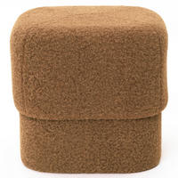 HOCKER Teddy-Stoff Braun 41 x 41 x 39 cm - Braun, Holzwerkstoff (42/40/42cm) - Hometopia