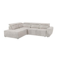 ECKSOFA Reid Beige Samt - Beige/Schwarz, Holz/Kunststoff (273/224cm) - S-Style Möbel