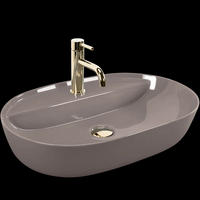 AUFSATZWASCHBECKEN Rea Aura 61 Beige Shiny - Beige, Keramik (41/13/61cm) - REA