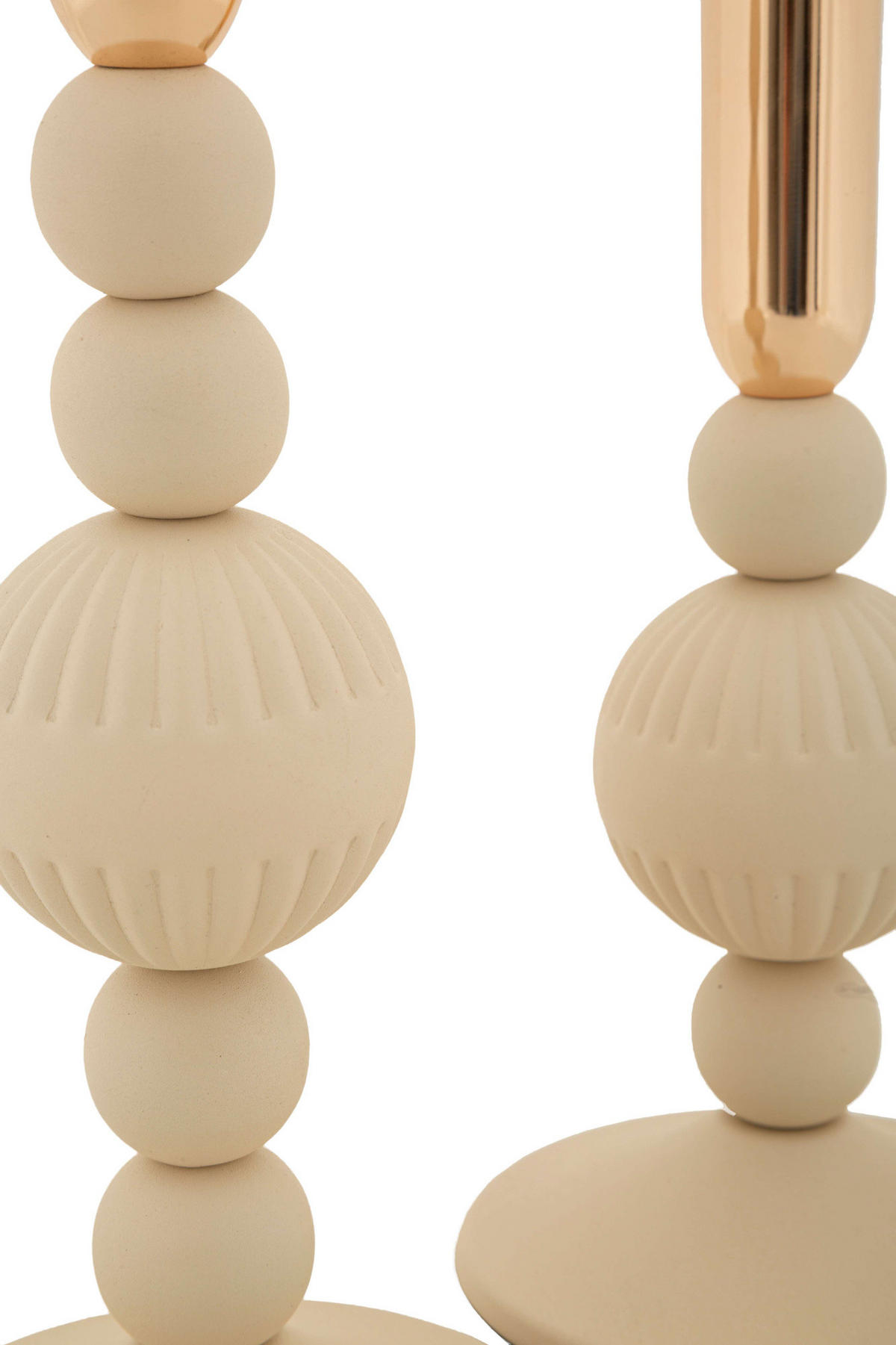 KERZENHALTER und Aster - Beige, Metall (10/25.5/10cm) - Mauro Ferretti