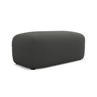 POUF Bouclé Stoff Grau - Schwarz/Graphitfarben, Kunststoff/Textil (92/40/48cm) - Makamii