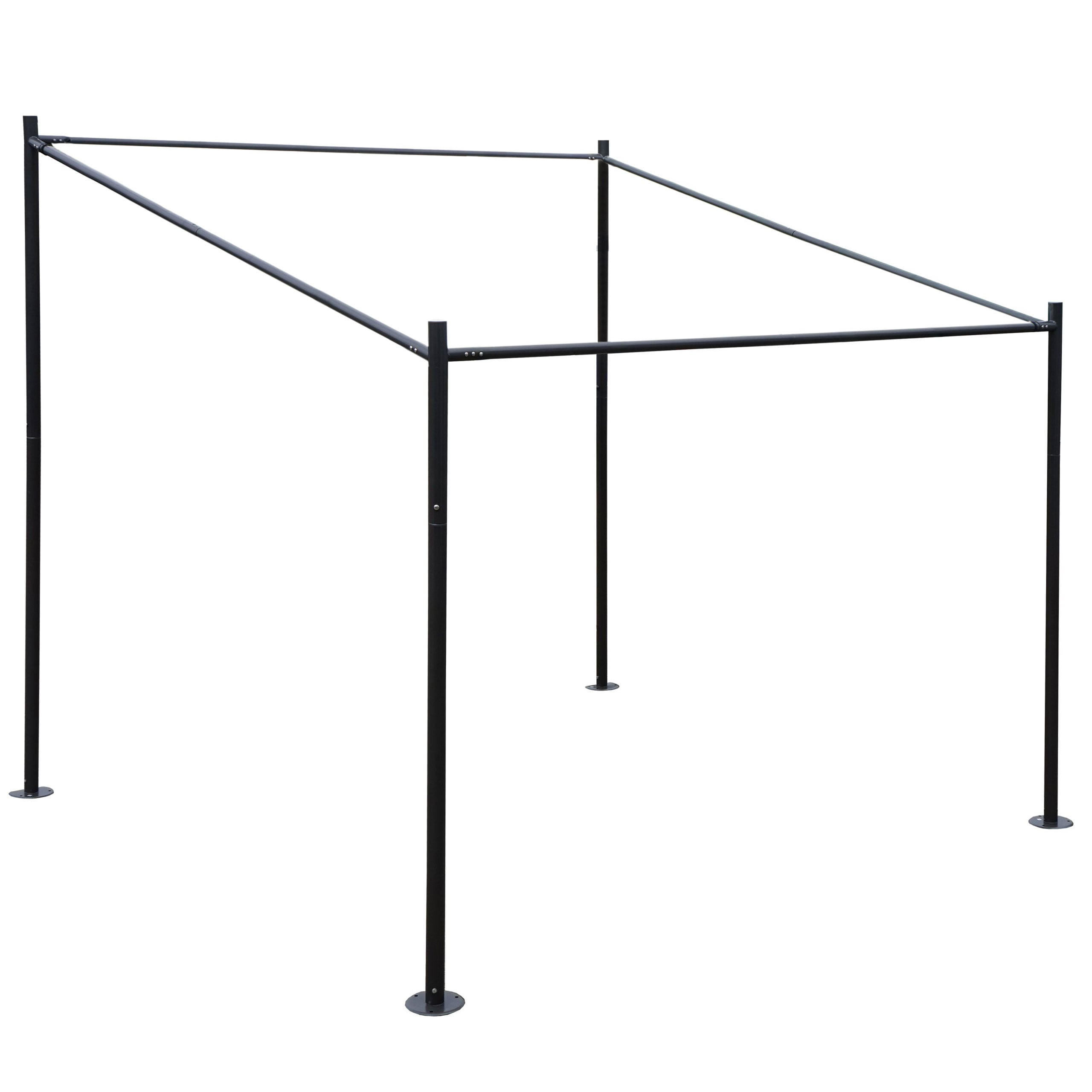 PERGOLA Gestell 284x310x295cm Schwarz - Schwarz, Metall (310/284/295cm) - BERLINLODGE