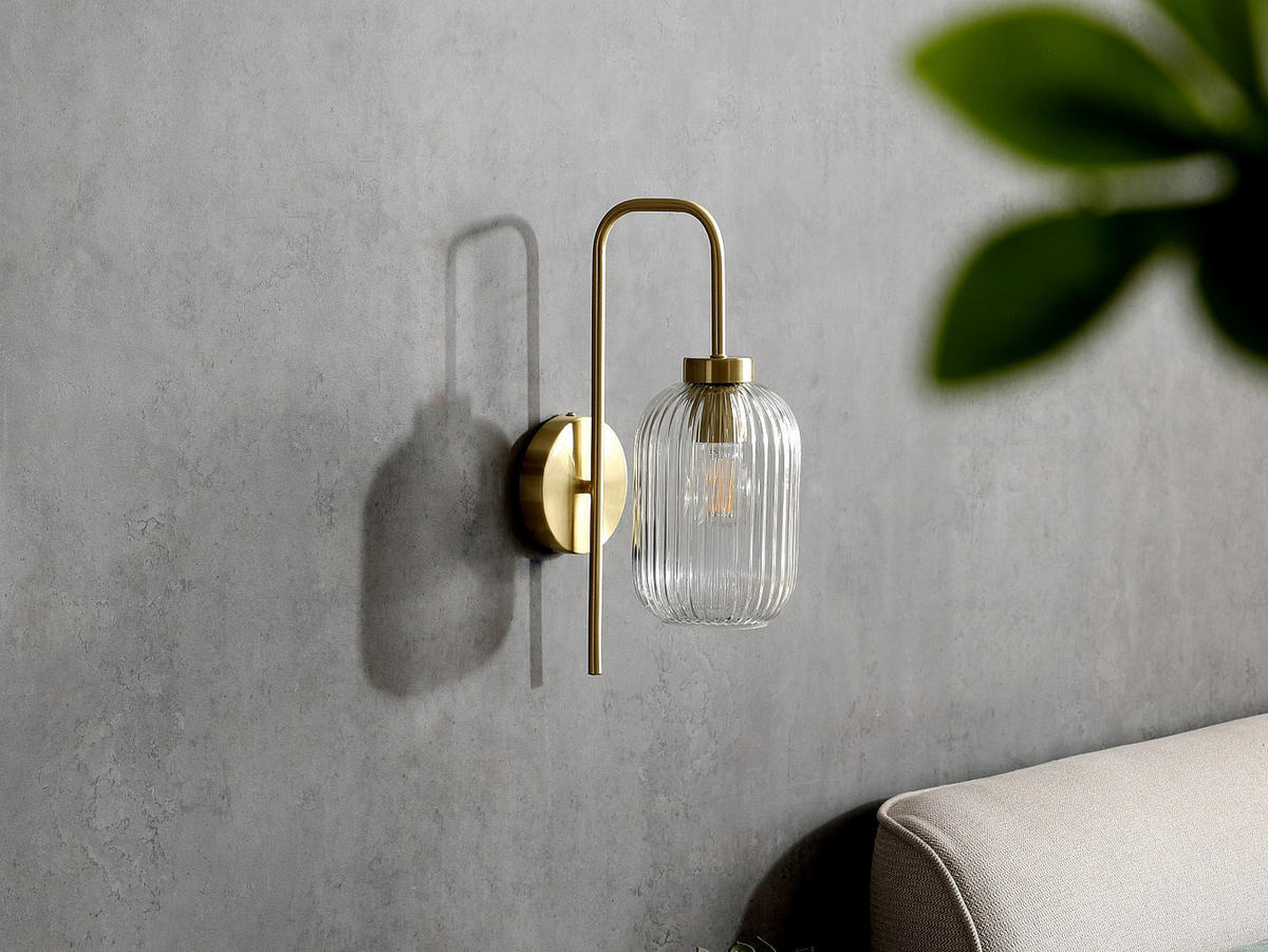 WANDLAMPE - 25 cm x 14 cm - metall - goldfarben Louxor - Goldfarben, Metall (25/41/14cm) - Vente-Unique