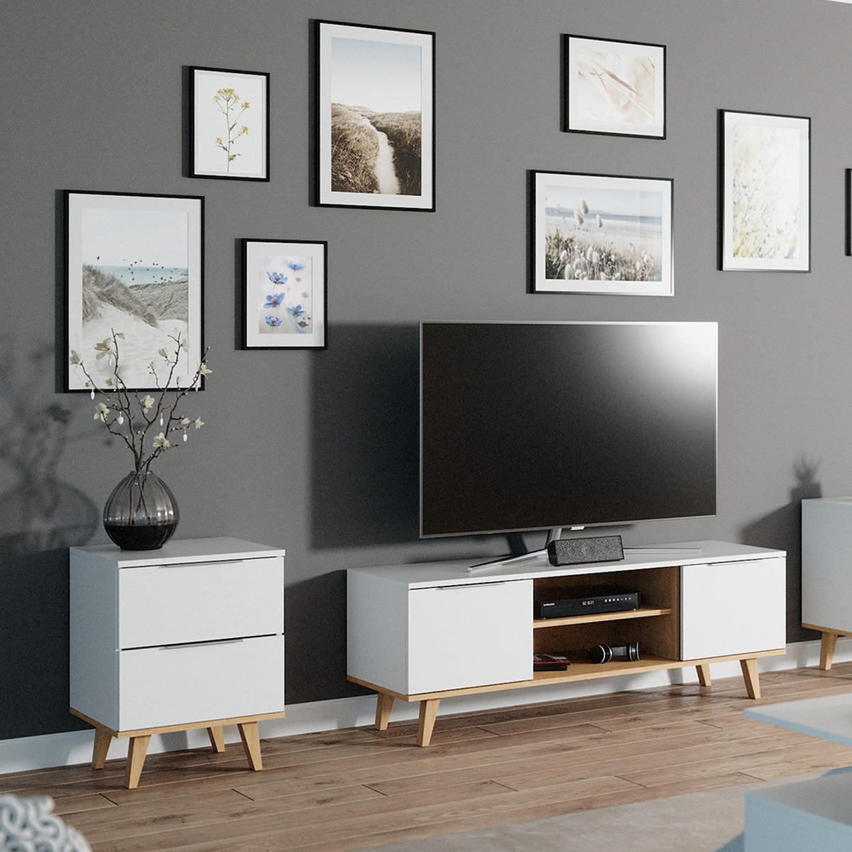 KREDENC Nautica Bílá - bílá, kompozitní dřevo (40/61/45.9cm) - Vicco