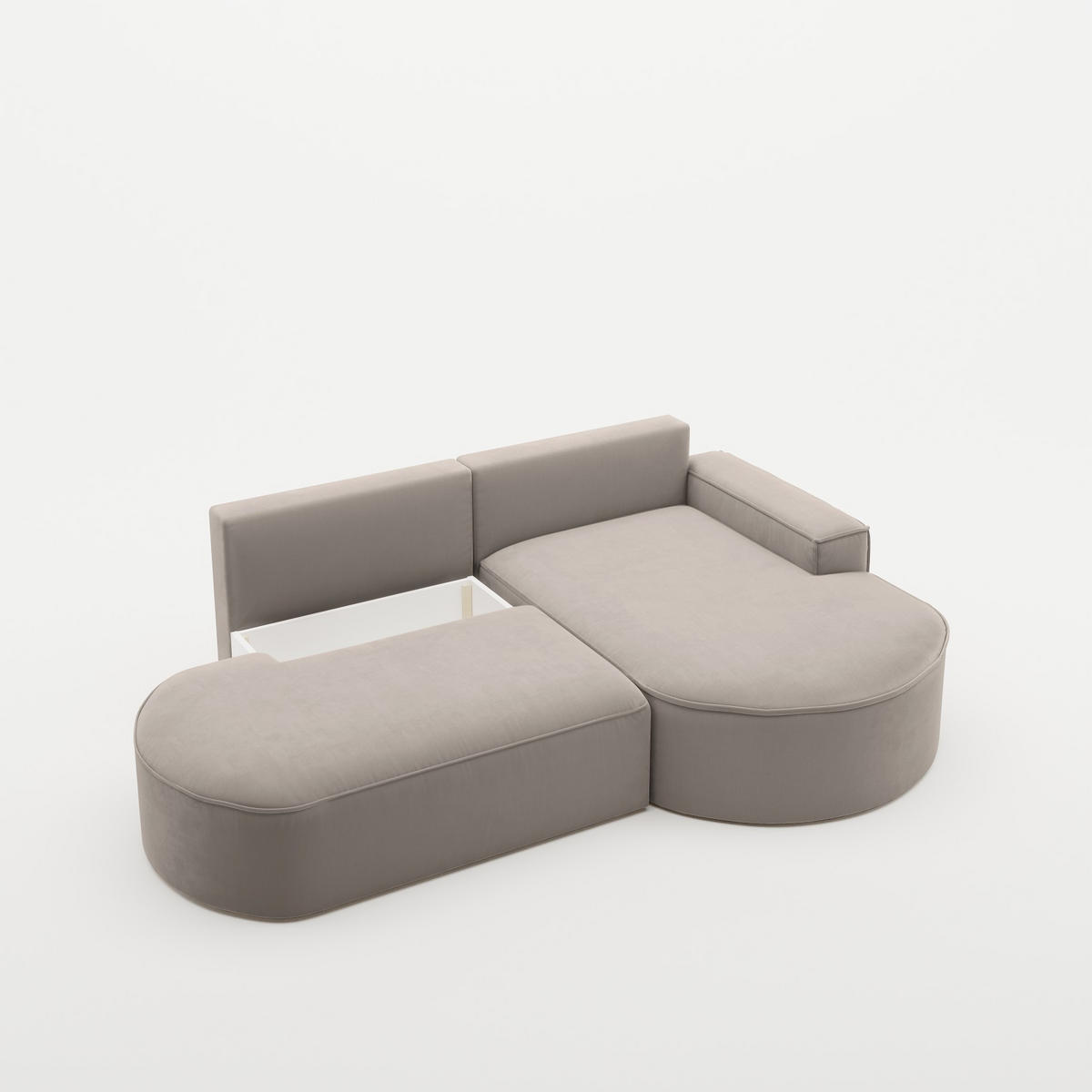 ECKSOFA Modena Pro - Komfort Und Stil Stoff Salvador Hellbeige Rechts - Creme, Holz (278/179cm) - Kaiser Möbel