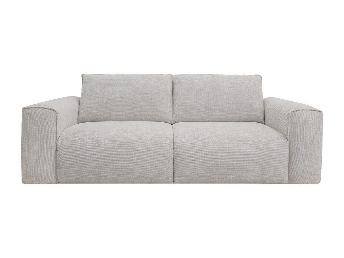4-SITZER Schlafsofa mit Schnellverstellung aus strukturiertem Beige-Stoff – Liegefläche 160 cm, Matratze 16 cm POGLO - Beige, Textil (236/80/100cm) - Vente-Unique