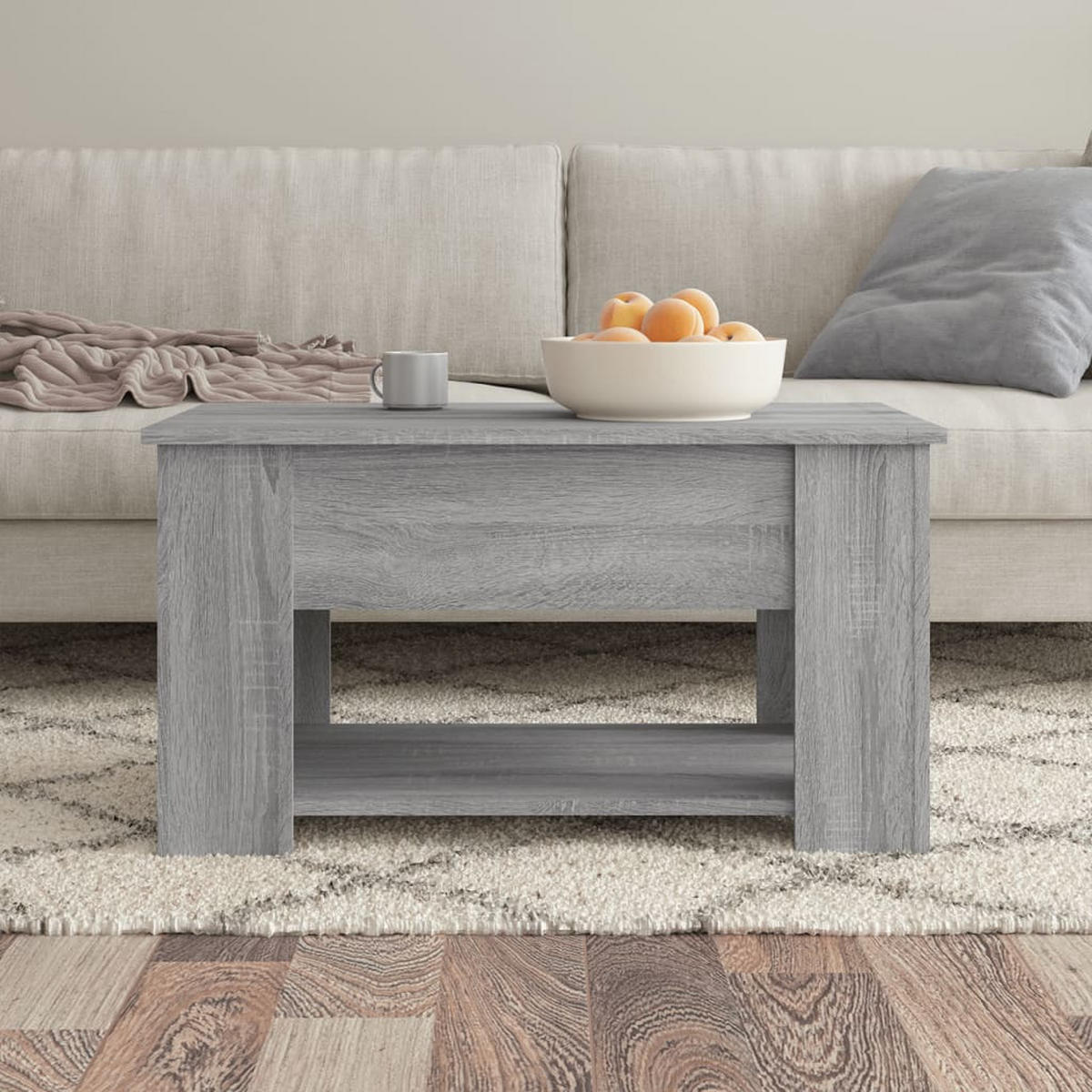 COUCHTISCH Grau Sonoma 79x49x41 cm Holzwerkstoff - Grau, Holzwerkstoff (79/49/41cm) - furnicato