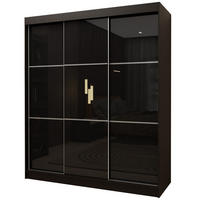 SCHWEBETÜRENSCHRANK VITALE 180/216/61 cm 3-türig Schwarz - Schwarz, Holzwerkstoff (180/216/61cm) - MASSENO