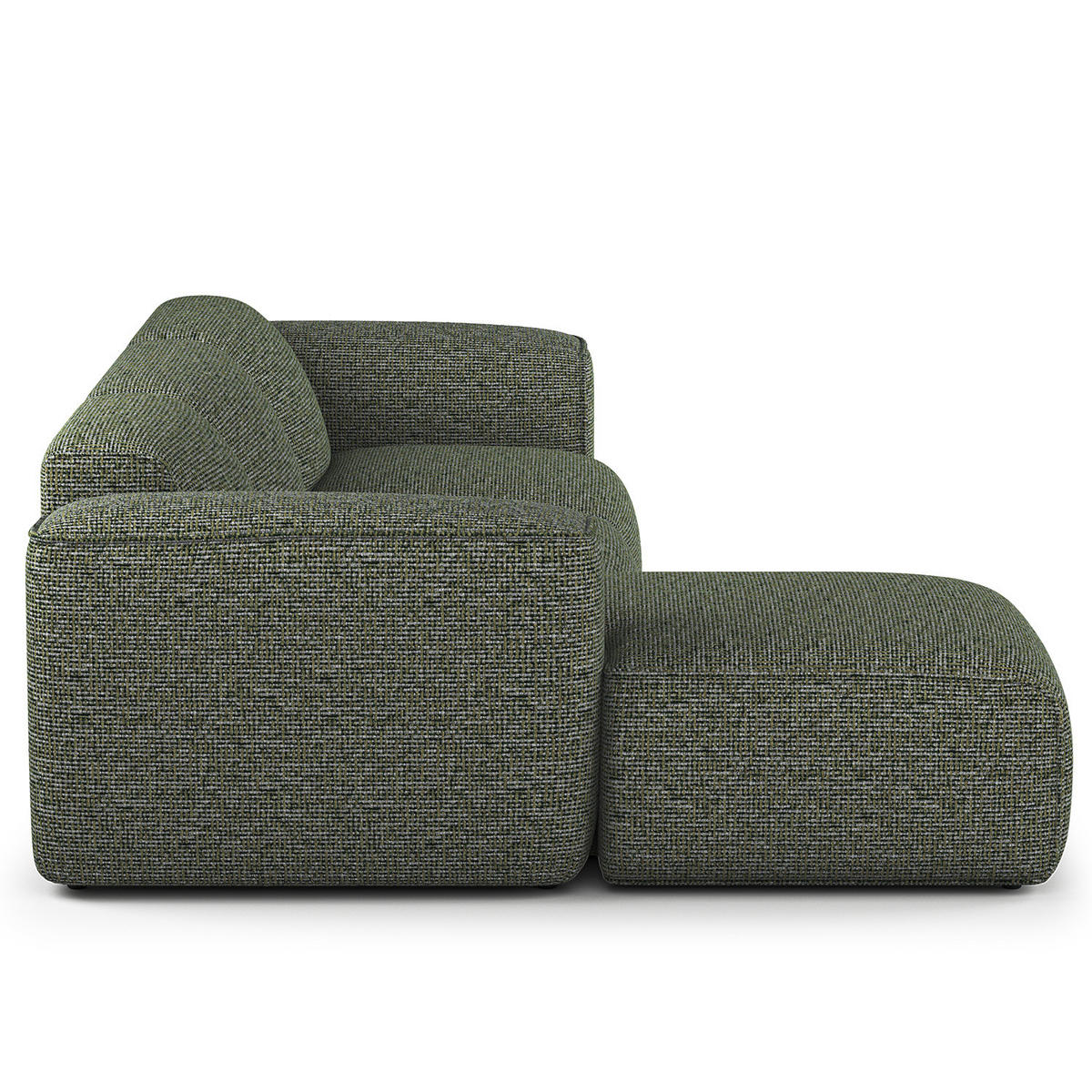 3-SITZER ECKSOFA mit Longchair - Schwarz/Grün, Kunststoff/Textil (284/173cm) - home24