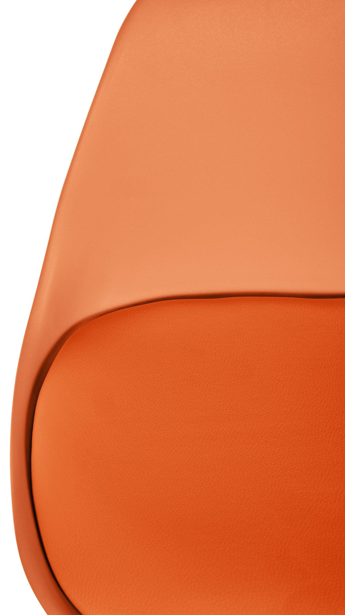BARHOCKER Lederlook orange - Eukalyptusholzfarben/Orange, Holz/Textil (38/99/44cm) - CLP