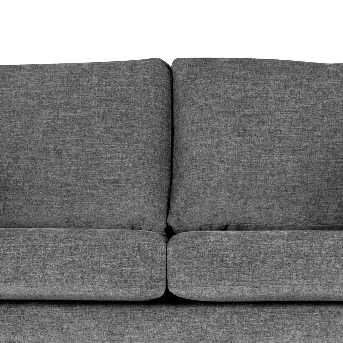 ECKSOFA mit Longchair - Dunkelgrau/Buchefarben, Buchenholz/Textil (281/153cm) - home24