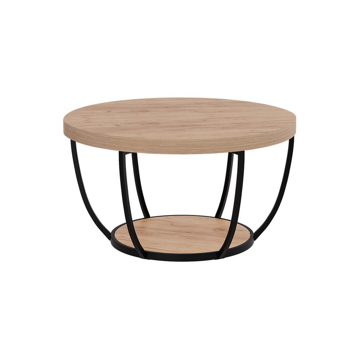 COUCHTISCH Arvina Goldkraft Eiche 80 x 80 cm - Honigeiche, Holzwerkstoff (80/80/44cm) - Vicco