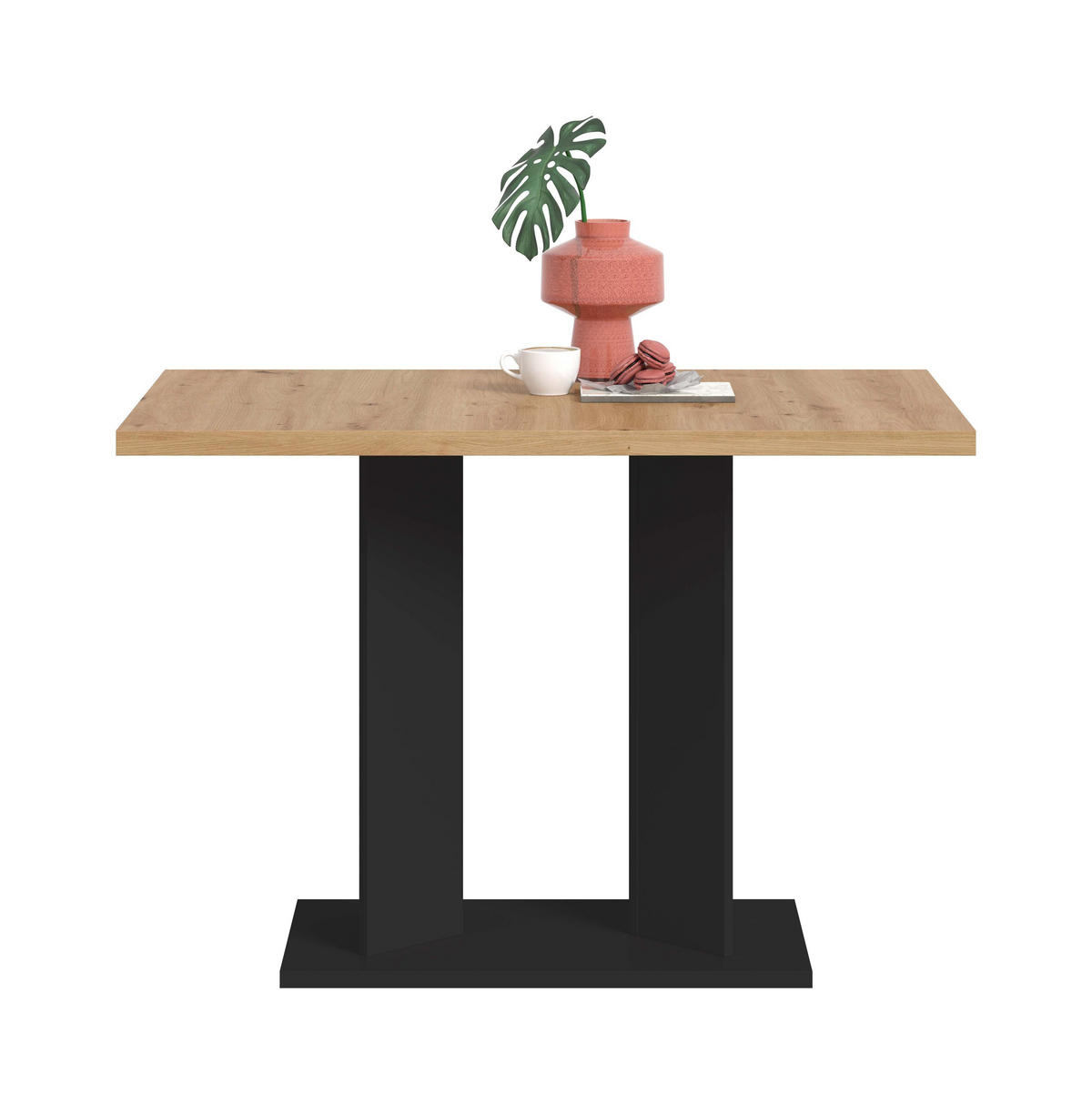 ESSTISCH GUSTAV (B/H/T: ca. 110/76/70 cm) in schwarz/Artisan Eiche Nachbildung - Schwarz, Holzwerkstoff (70/110/76cm)