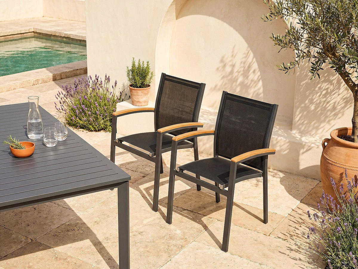 GARTENSTUHL - 2 Personen - metall - anthrazitgrau Taipivai - Anthrazit, Metall (55/89/61cm) - Vente-Unique