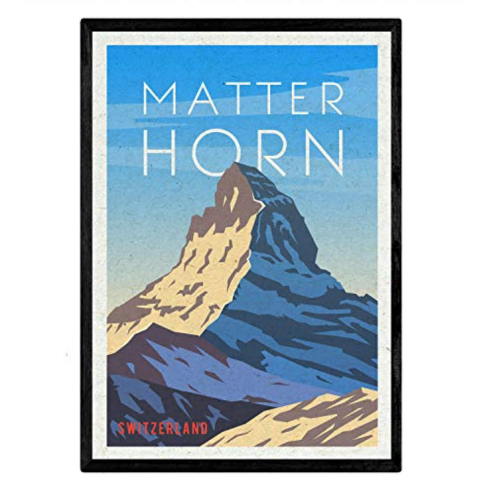 POSTER Matterhorn A4 Schwarzer Rahmen - Schwarz, Papier (29.7/5/21cm) - Nacnic