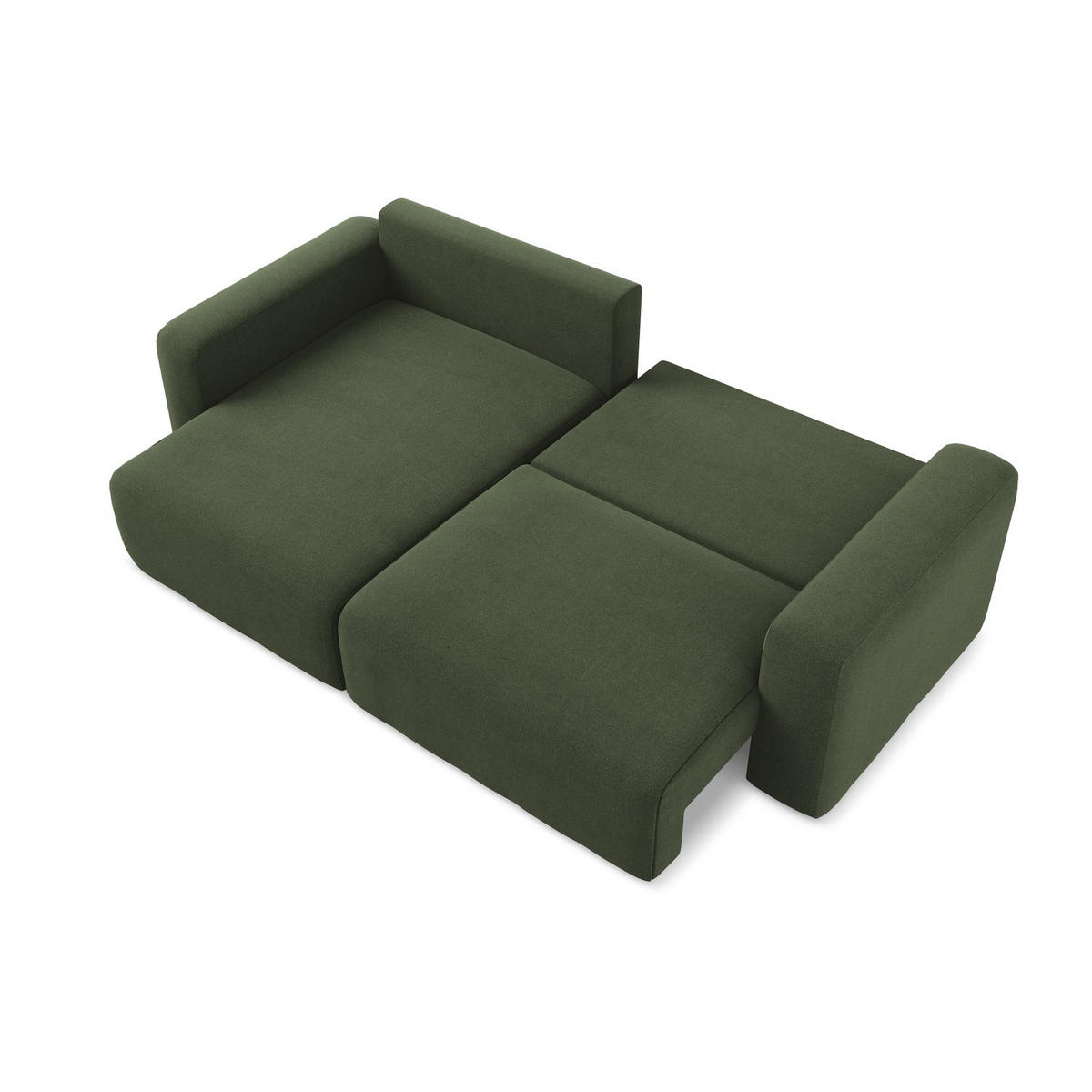 ECKSOFA mit Schlaffunktion links Strukturstoff Stoff Grün - Blau/Schwarz, Kunststoff/Textil (149/244cm) - LaMiaSofa