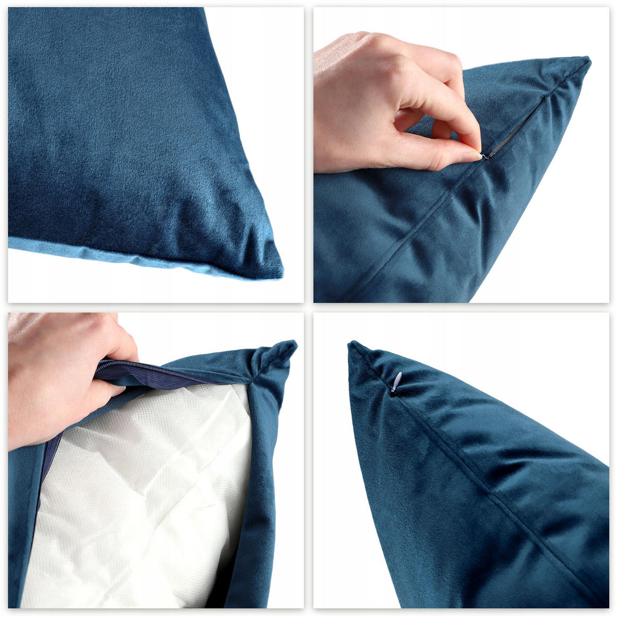 DEKOKISSEN, Dunkelblau - Dunkelblau, Textil (46/46cm) - KADAX