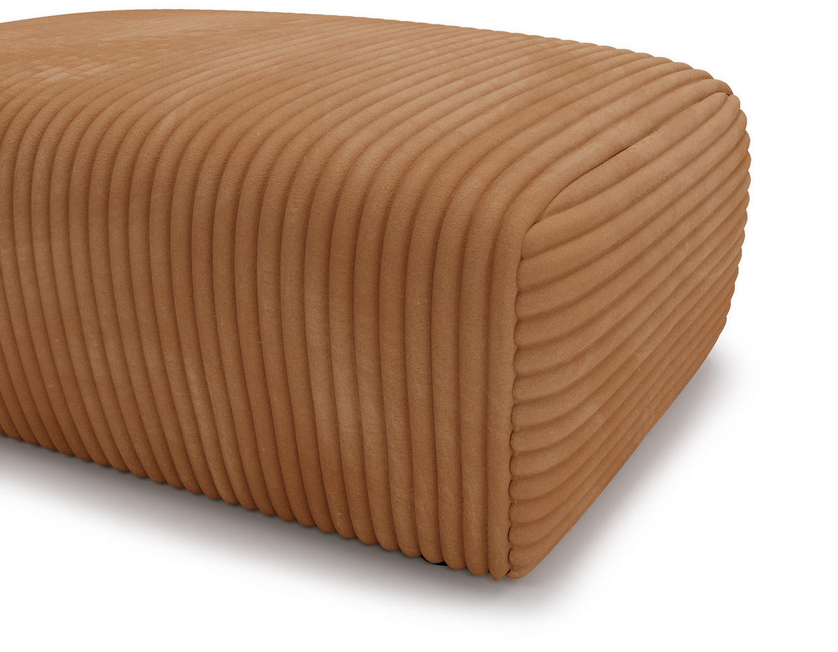 POLSTERHOCKER - Cord - Schwarz/Braun, Kunststoff/Textil (110/40/72cm) - home24