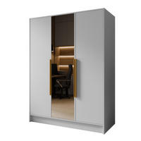 SCHRANK Weiß LUSO Mit Spiegel Und Goldenen Griffen 150 g - Goldfarben/Weiß, Holzwerkstoff (150/200/51cm) - Sepro Meble