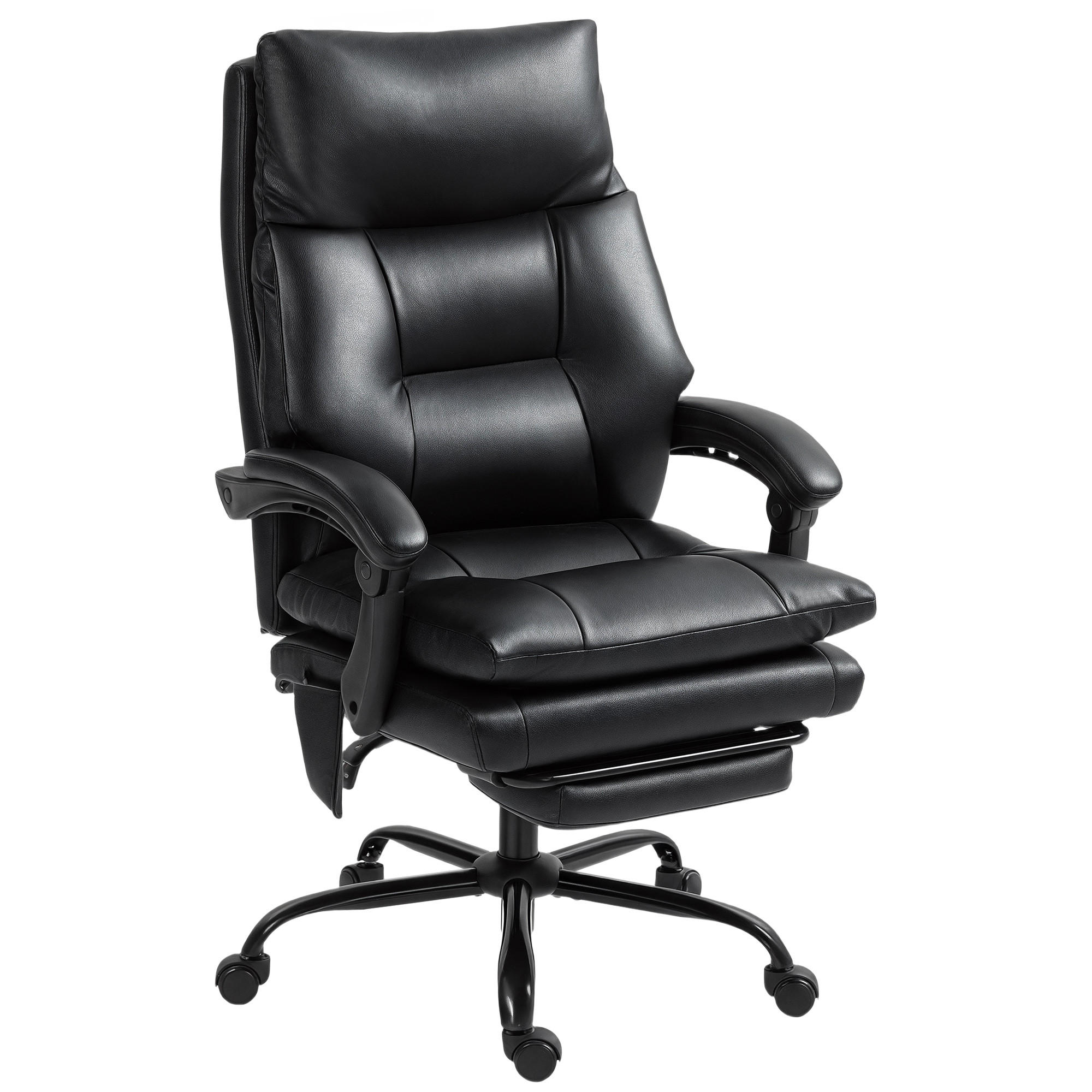 CHEFSESSEL DE-11869 mit aufblasbarer Lordosenstütze Schwarz - Schwarz, Metall (65/121/76cm) - ComfortXL
